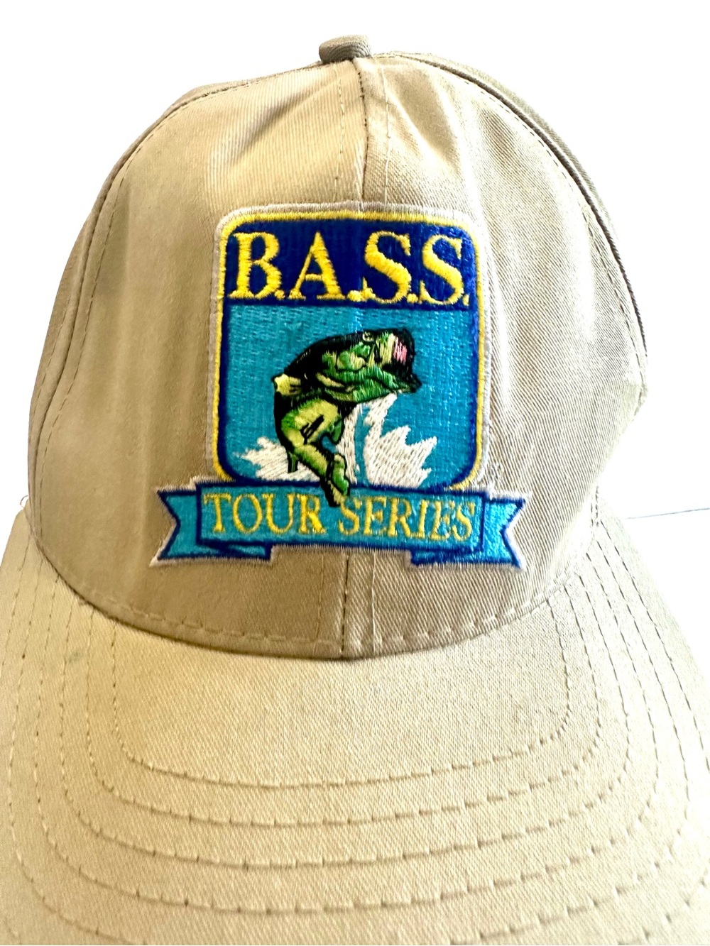 Bass Khaki Cap with Blue & Yellow Patch